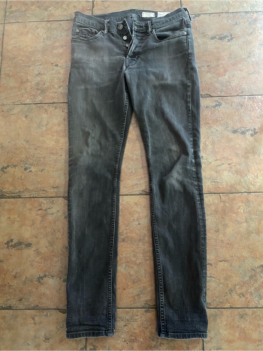 AllSaints Men’s Charcoal Skinny Jeans